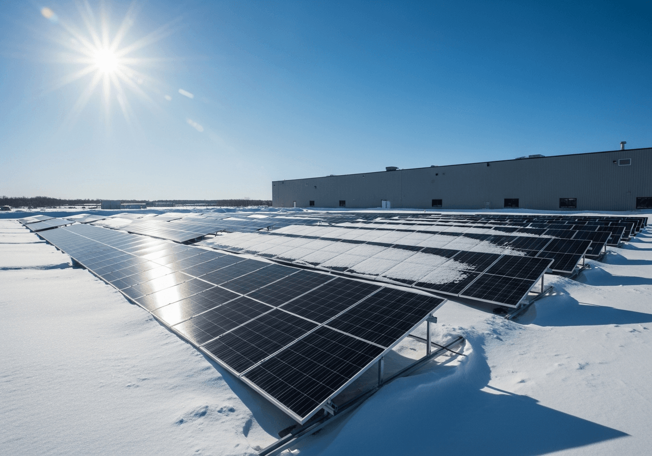 Panneaux solaires en hiver au Québec